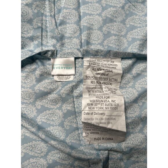 MARTHA STEWART everyday Quilted Design floral Standard pillowcases white blue - Picture 6 of 9